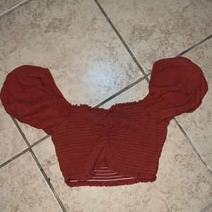 Altar'd State Large Orange Puff Sleeve Women's Top